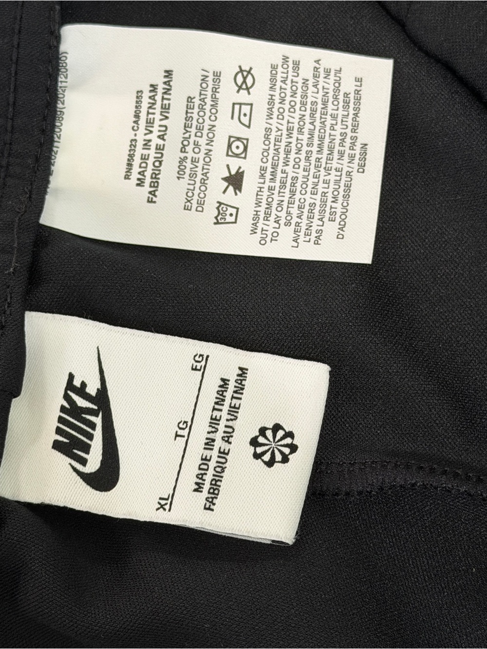 Nike Black Wide-Leg Track Pants with Small Swoosh - Picture 5 of 7